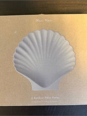 Meri Meri set of 6 Shell Bamboo Fibre Plates - summer 2026 Jilly Box